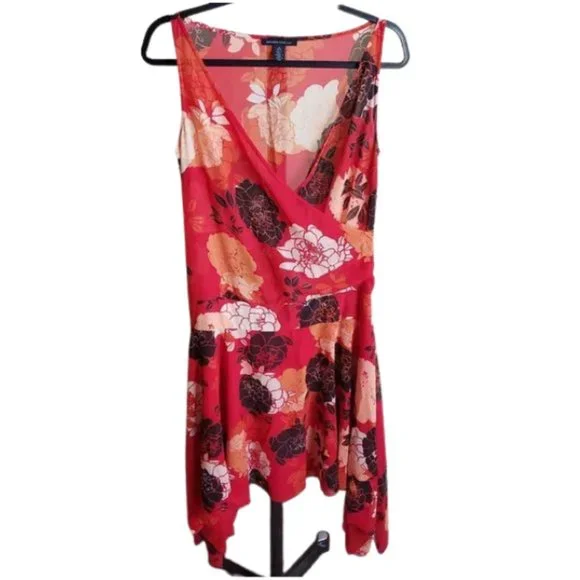 Kenneth Cole New York Red Floral Asymmetrical Dress | Size 6 - Picture 7 of 17